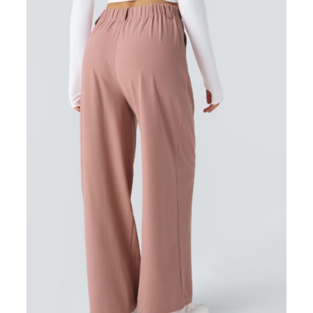 Halara Flex Rose High Waist Wide Leg Casual Waffle Pants Size Large - Picture 7 of 7